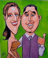 Engagement Caricature Cartoon Portrait Drawing