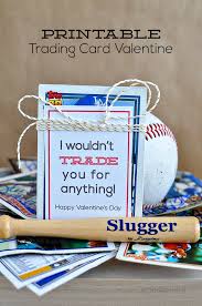 This is a listing for the baseball valentines day pillowbox printable file. Trading Card Valentine