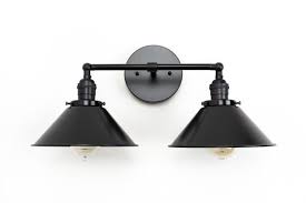 Black Vanity Light Industrial Bathroom Black Bathroom Etsy Black Vanity Light Black Bathroom Light Industrial Bathroom Lighting