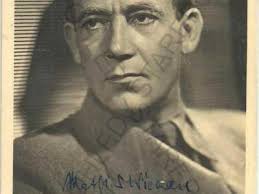 Portrét, Mathias Wieman, německý herec, podepsaná