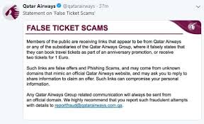 Qatar Airways Cautions Against Fake Ticket Scam What S Goin On Qatar