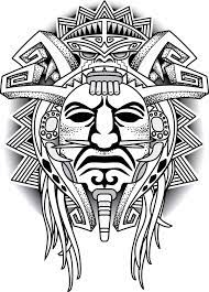 The tattoo appears in a circular motion tatted in solid grey and black ink. Warrior Tribal Mask Vector Illustration Aztec Tattoo Designs Aztec Tattoo Inca Tattoo