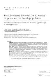 Pdf Fetal Biometry Between 20 42 Weeks Of Gestation For