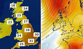 Uk Weather Forecast Met Office Chart Shows 31c Temperatures