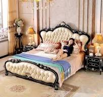 Luxury Furniture - American Bed Solid Wood Leather Double ...