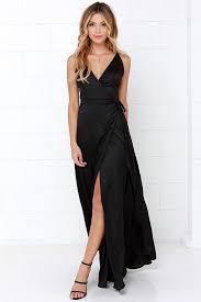 Exclusive Long Answer Black Wrap Maxi Dress Maxi Dress Long Black Dress Dresses