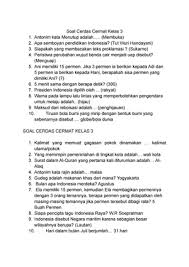 Akhirnya gurupenyemangat bisa menghadirkan soal lcc pai smp/sma sesi final. Soal Cerdas Cermat Soal Cerdas Cermat Kelas Antonim Kata Menutup Adalah Membuka Apa Semboyan Pendidikan Indonesia Tut Wuri Handayani Siapakah Yang Membacakan Studocu