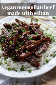 A super meaty tasting vegetarian and vegan seitan strips recipe that you can use as a meat add the soy sauce, stirring to coat seitan well, then add the balsamic vinegar, barbecue sauce, and a. Vegan Mongolian Beef