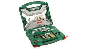 Bosch drill bit sets are popular because they offer you a large range of common diameters to allow you to choose the appropriate bit for a specific job. X Line Drill And Screwdriver Bit Set Titanium 100 Pieces Bosch Diy