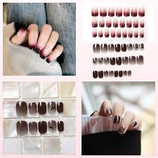 Vino de la tierra de castilla igp. 24 Uds Nuevo Rojo Vino Gradiente De Color De Unas De Moda Popular Unas Falsas Para Damas Y Chicas Con Pegamento Pegatinas Unas Postizas Aliexpress