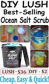 Lush copycat glitter shower jellies. Diy Lush Ocean Salt Scrub Recipe 1 4 Cup Fine Sea Salt 1 Tbsp Coarse Sea Salt 1 2 Of An Orange Size Grapefruit 1 2 Lush Diy Salt Scrub Recipe Beauty Recipe