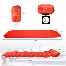 1 tent, 1 cot, 1 air mattress, 1 sleeping bag, 1 pillow, 1 rainfly, 1 foot pump, 1 carrying bag. Bed Mat Portable Inflatable Sleeping Pad Orange Ultralight Compact Folding Air Mattress For Camping Sleep Gear Camping Hiking Accessories Office Products Paper Racks Chart Stands Fcteutonia05 De
