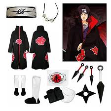 Amazon Com Japanese Anime Naruto Cosplay Uchiha Itachi Cosplay Costume Naruto Clothes Full Set Clothing Roupas Naruto Roupa Da Akatsuki Roupas Emo