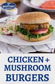 Blended Chicken Cheeseburgers Mushroom Burger Chicken Burgers Recipe Ground Chicken Burgers