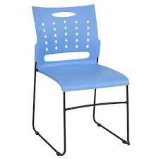 Flash Furniture RUT-2-BL-GG Hercules Blue Sled Base Stack Chair with  Air-Vent Back