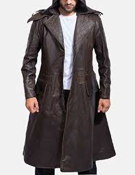 Cute Mens Sledgehammer Brown Leather Trench Trench Coat Leather Trench Coat Trench Coat Men Mens Winter Coat