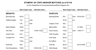 Stampin Up Copic Marker Matches 2016 Pdf Copic Copic