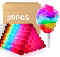 Flantor Cotton Candy Cones, Cotton Candy Paper Cones For Candy Floss  Multicolor Cotton Candy Cones Accessories 90pcs