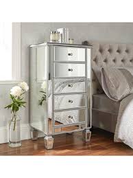 Mirage Mirrored 5 Drawer Chest Mirrored Bedroom Furniture Mirror Chest Of Drawers Bedroom Furniture
