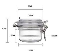 2Pcs 4 Oz/120ml Clear Round Plastic Home Kitchen Storage Sealed Jar Bottles  with Leak Proof Rubber and Hinged Lid for Herbs, Spices, Candy, Gift, Arts  ...