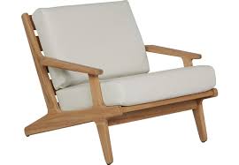 Cindy Crawford Home Sydney Teak Outdoor Chair With White Sand Cushions Outdoor Chairs Teak Outdoor Cindy Crawford Home