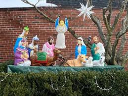 Outdoor lighted nativity scene scenes set sets. Vintage Nativity Lights Up St John S Church The Westfield News December 18 2020