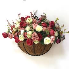 When looking for fake flowers that look real, there are a few things to look for. Coconut Flower Pot With Artificial Hanging Flower Decoration Courtyard Outdoor Indoor Landscaping Artificial Flowers Hanging Basket Buy Online At Best Prices In Pakistan Daraz Pk