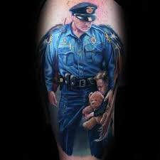 Top 47 Police Tattoo Ideas 2020 Inspiration Guide Police Tattoo Police Officer Tattoo Sleeve Tattoos