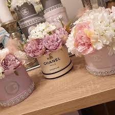 Chanel Home Decor Artificial Flower Hat Boxes Diy Flower Boxes Hat Box Flowers Chanel Decor
