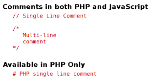A comment is also a reply from a user to published material when people make comments, they are giving their opinion or perspective on something in the form. Php Versus Javascript Comments Programmer S Notes