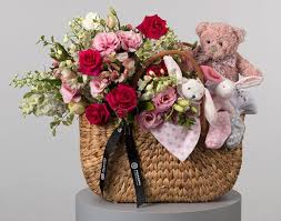 Send a cute teddy bear with flowers anywhere in pakistan with free shipping. New Baby Flowers And Gift Online