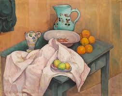 Emile Bernard Nature Morte Au Pichet Et Aux Fruits Sur Une Serviette Deployee European Art Art Latin American Art