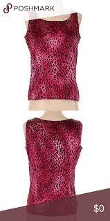 St John Animal Print Tank Top Description Sleeveless Pink