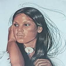 Penni Anne Cross Native American Vintage Leanin Tree Print Poster 1980s