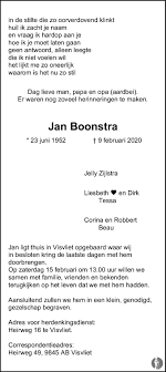 Dhc dagblad van het noorden. Jan Boonstra 09 02 2020 Overlijdensbericht En Condoleances Mensenlinq Nl