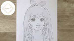 How To Draw Anime Girl Face Smiling 😍 || Anime Drawing Tutorial || Dina  Art - Youtube