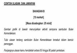 Karya tersebut bisa berupa buku, film, novel, lagu, drama dan lain sebagainya. Contoh Jawapan Bahasa Melayu Penulisan Upsr Bahagian B Menulis Ulasan 3 Bumi Gemilang
