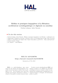 Pdf Medias Et Pratiques Langagieres A La Reunion Accelerateur Sociolinguistique Et Diglossie En Sourdine