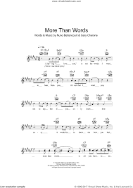 Extreme More Than Words Sheet Music Fake Book Pdf More Than Words Lyrics And Chords Sheet Music