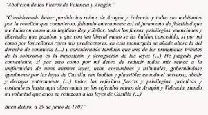 Decretos de nueva planta considerando haber perdido los reinos de aragón y de valencia, y todos sus habitadores por el rebelión que cometieron, faltando enteramente al juramento de fidelidad. Compromis Y Chunta Piden En El Senado La Derogacion De Los Decretos De Nueva Planta Y La Devolucion De Los Derechos Historicos Afectados
