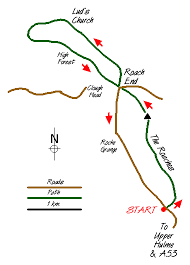 The Roaches Walk Map The Roaches And Lud's Church Route-Map - Walking Britain