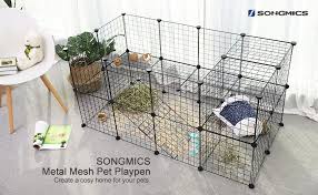 Songmics 2 Floors Customisable Pet Playpen Run Cage Enclosure Crate For Small Animals Hamsters Includes Rubber Mallet Small Pets Pet Playpens Small Animal Cage