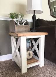 Farmhouse Side Table Rustic End Tables Living Room Furniture Woodsmithdesignco Living Room Side Table Farmhouse End Tables Rustic Side Table