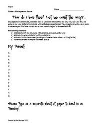 Shakespearean Sonnet Activity Shakespearean Sonnets Teaching Shakespeare Sonnets