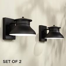 Set Of 2 Danbury Led Black 5 High Outdoor Wall Lights For Sale Online Ebay