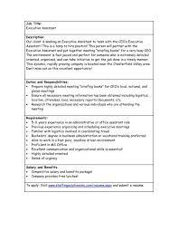 Get expert advice on career advancement while working as an executive assistants must have a deep understanding of what their employer does to act as a liaison between the ceo and the clerical staff. Job Title Executive Assistant Description Our Client Is Seeking An