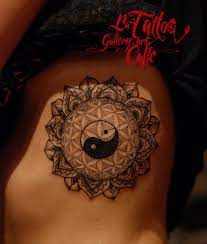 Discover (and save!) your own pins on pinterest Mandala Flower Of Life And Ying Yang Sign All In One Tattoo Tattoos Mandala Tattoo Meaning Feather Tattoo Design