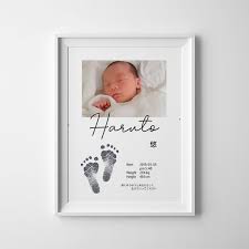 ベビー 写真入り命名書 ポスター 04 筆記体 足形 手形 命名書 赤ちゃん 命名 子供 写真 整理