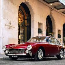 A Classic Car In A Classic Setting Via Gentlemansjournalautomotive A Ferrari 250 Lusso Outside The George V Paris Classic Cars Bmw Classic Cars Classy Cars