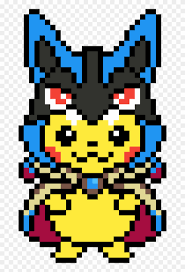 Pikachu Wearing Mega Lucario Hoodie Lucario Pixel Art Minecraft Clipart 125330 Pikpng
